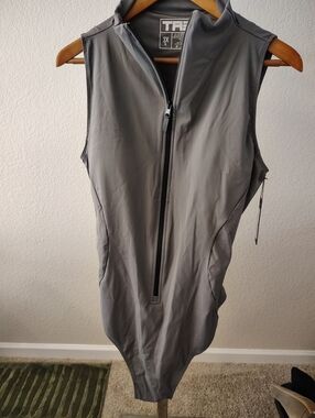 Nwt TA3 Sleeveless Surfy Swimsuit Regular/Long Fit Size 3X In Grey